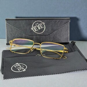 Titanium Rectangular Eyeglasses Frames, Japanese Retro Gothic, Blue Light Filter image 2