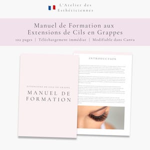 Cils en Touffes (Cluster Lashes) – Support de Cours Complet à Personnaliser (Canva) – Pour Formatrices Indépendantes