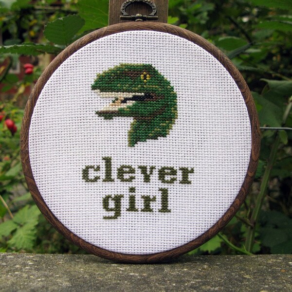 Clever girl - cross stitch (Jurassic Park)