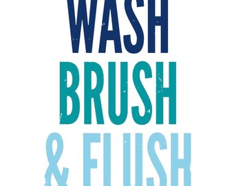 WASH, BRUSH, FLUSH (Digital Print) Shades of Blue