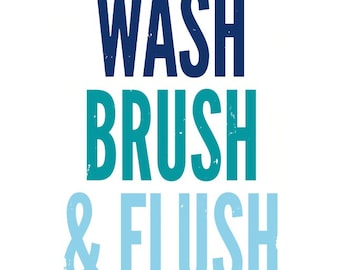 WASH, BRUSH, FLUSH (Digitaldruck) Blautöne