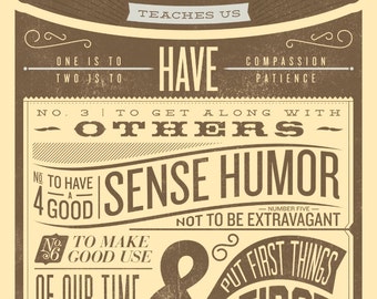 Vintage Life Lessons - Digital Print -  8x10 - Natural Tones