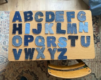 Betty Jean Alphabet for Kids  | Denim Cloth Alphabet Letters A-Z