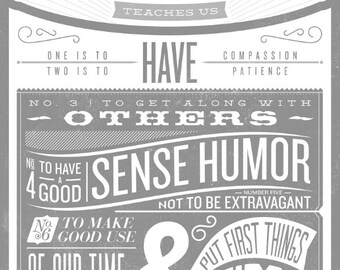 Life Lessons - Digital Print -  8x10 - Gray/White