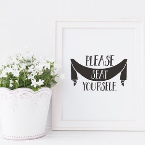 Humoristische badkamerprint — Ga zitten — 8x10 digitale download