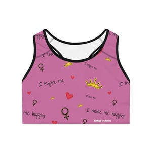 Empowering Sports Bra - I Inspire Me, Motivational Activewear for Fitness, Yoga, Running, Women&#39;s Workout, Body Positivity