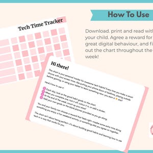 PINK Tech Time Tracker | Reward Chart for Online Behaviour | Use the ...