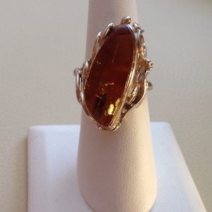 Beautiful Long Amber Ring