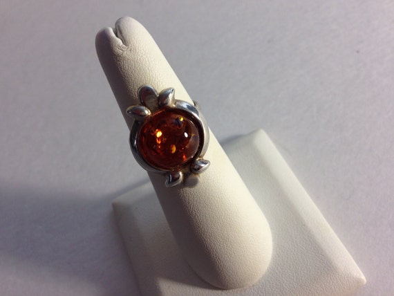 Vintage Baltic Amber Ring Size 6 - image 5