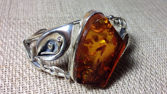 Large Baltic Amber Cuff Bracelet - image 3