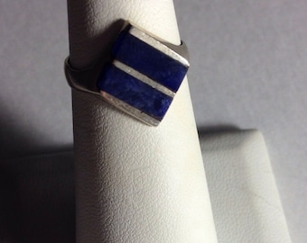 Geometric Blue Lapis Ring