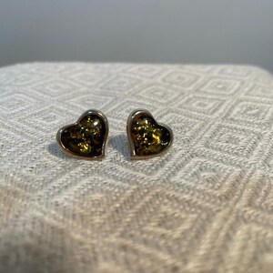 Baltic amber heart earrings