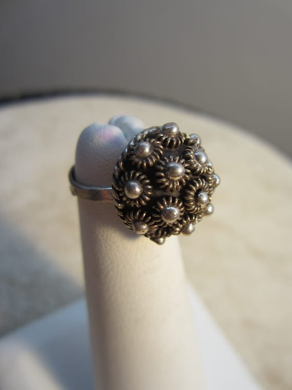 Vintage Sterling Silver ASC Dome Ring - image 1