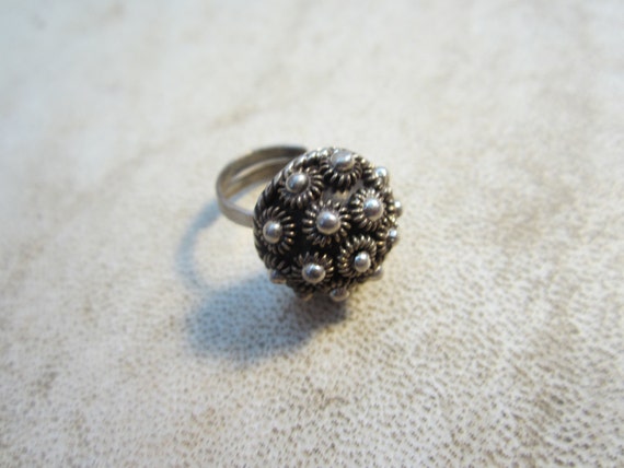 Vintage Sterling Silver ASC Dome Ring - image 4