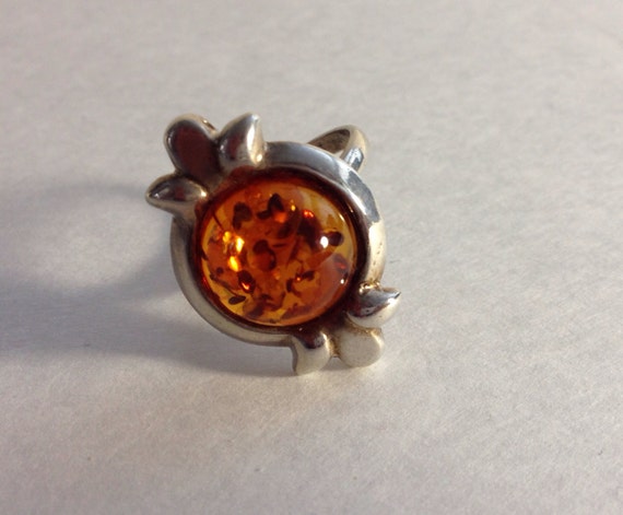 Vintage Baltic Amber Ring Size 6 - image 2