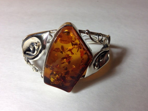 Large Baltic Amber Cuff Bracelet - image 1