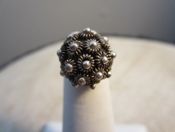 Vintage Sterling Silver ASC Dome Ring - image 2