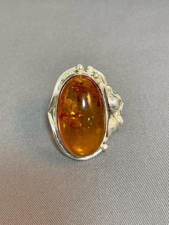 Large oval baltic amber ring
