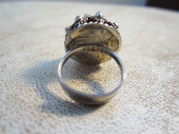 Vintage Sterling Silver ASC Dome Ring - image 3