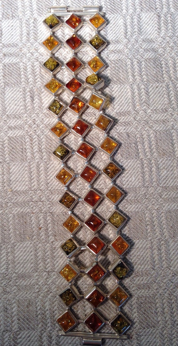 Multi Colored Statement Baltic Amber Bracelet - image 3