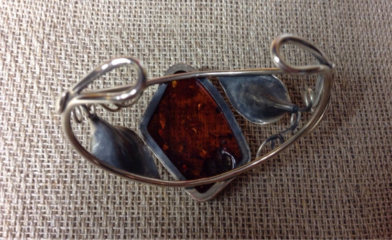 Large Baltic Amber Cuff Bracelet - image 5