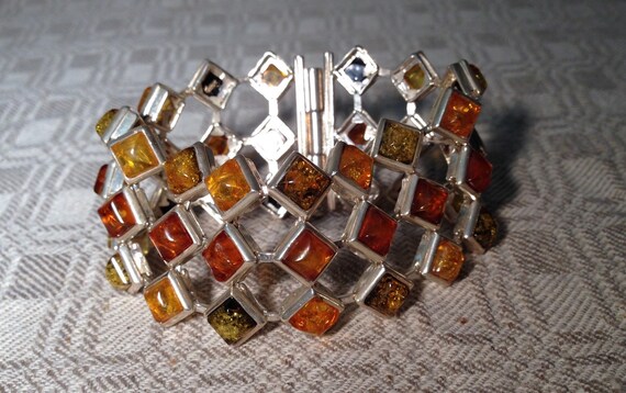 Multi Colored Statement Baltic Amber Bracelet - image 5
