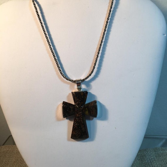 Large Vintage Baltic Amber Cross - image 1