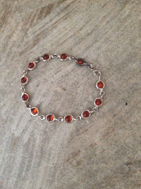 Simple Baltic Amber And Sterling Bracelet