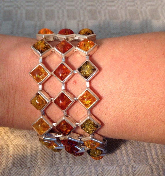 Multi Colored Statement Baltic Amber Bracelet - image 4