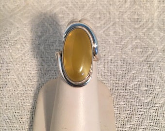 Ovale Zitrone Bernstein Ring
