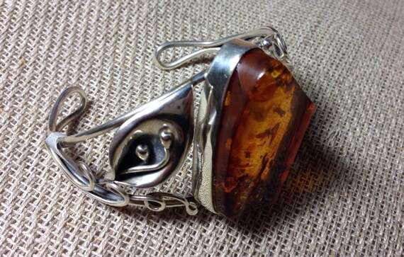 Large Baltic Amber Cuff Bracelet - image 4