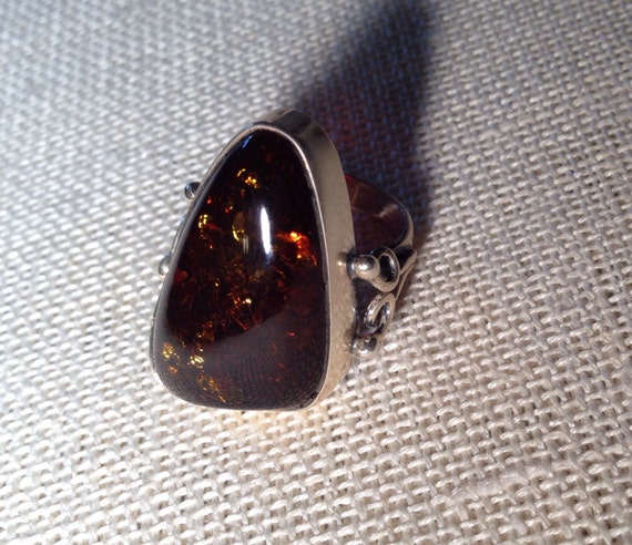 Statement Baltic Amber Ring - image 1