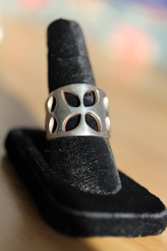 Carved Sterling Silver Ring