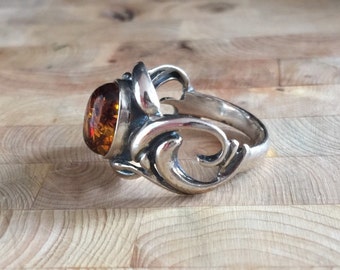 Unique Amber Ring