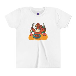 Kids Turkey Eating Himself Tee Funny Thanksgiving T-Shirt