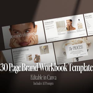 Brand Guide Workbook Canva Template | 30 Page Brand Strategy Workbook | Brand Kit for Designers & Female Founders image 2