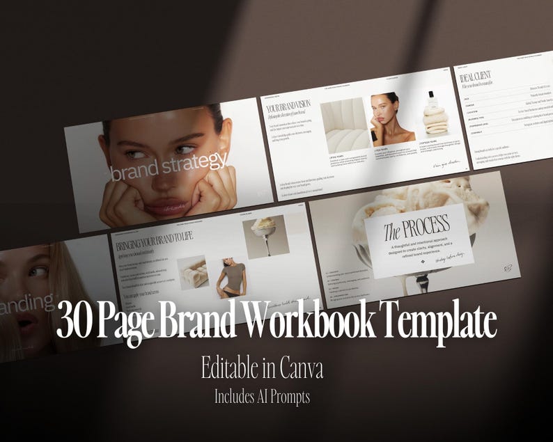 Brand Guide Workbook Canva Template | 30 Page Brand Strategy Workbook | Brand Kit for Designers & Female Founders image 2