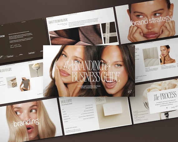 Brand Guide Workbook Canva Template | 30 Page Brand Strategy Workbook | Brand Kit for Designers & Female Founders