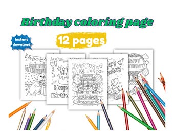 Geburtstagskarten Arbeitsblatt | Arbeitsblätter zum Geburtstag für Kinder | Druckbare digitale Datei
