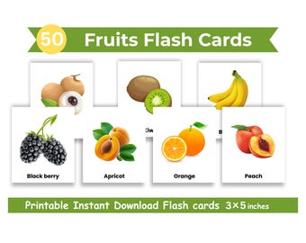 Obst-Karteikarten | Printable für Kinder (PDF)