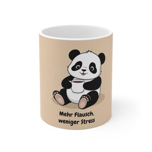 Panda Mug - More fluff, less stress - Funny gift idea for panda fans and coffee lovers