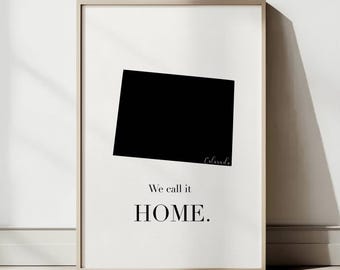 Colorado Travel Poster: Minimalist Colorado State Map Wall Art, Modern Printable Home Decor, US Black and White Print (Digital Download)