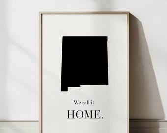 New Mexico Travel Poster: Minimalist New Mexico State Map Wall Art, Modern Outline Map Printable Home Decor (Digital Download)