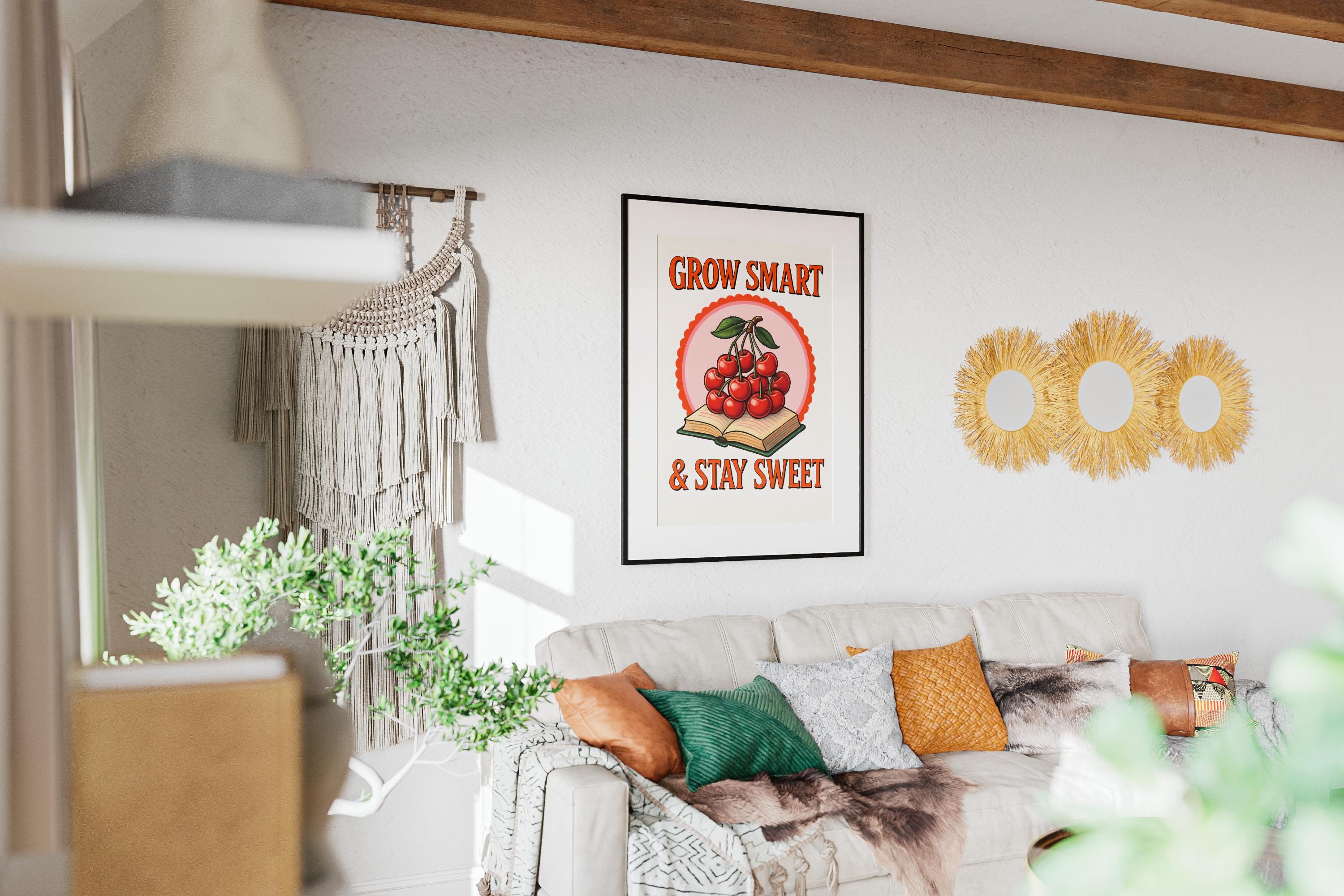 Cherry Aesthetic Art Print, Motivational Feminine Quote, Book Lover Wall Decor, Minimalistic Art, Printable Modern Wall Art, Reading Poster - Thumbnail 7