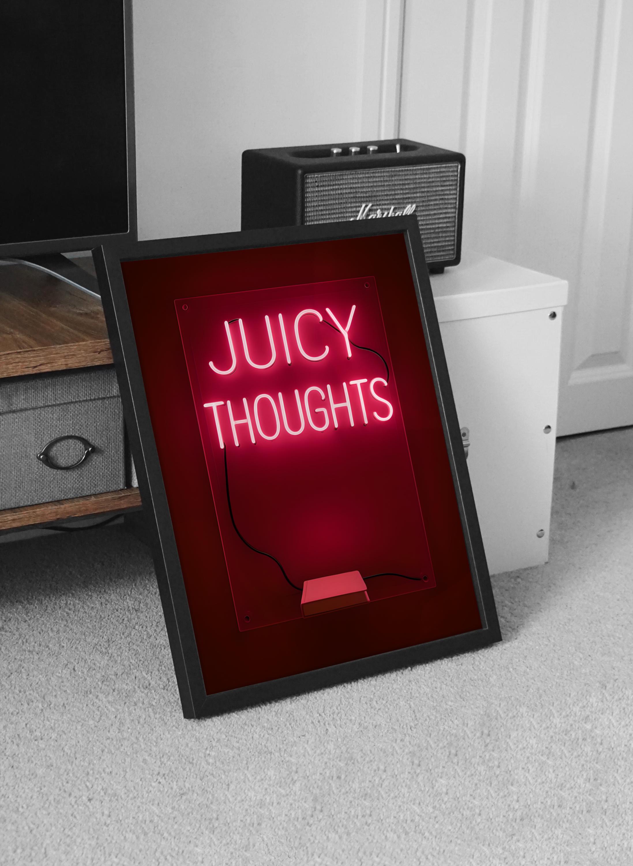 Juicy Thoughts, Minimalist Typography Poster, Motivational Wall Art, Modern Book Lover Digital Print, Instant Download - Thumbnail 2