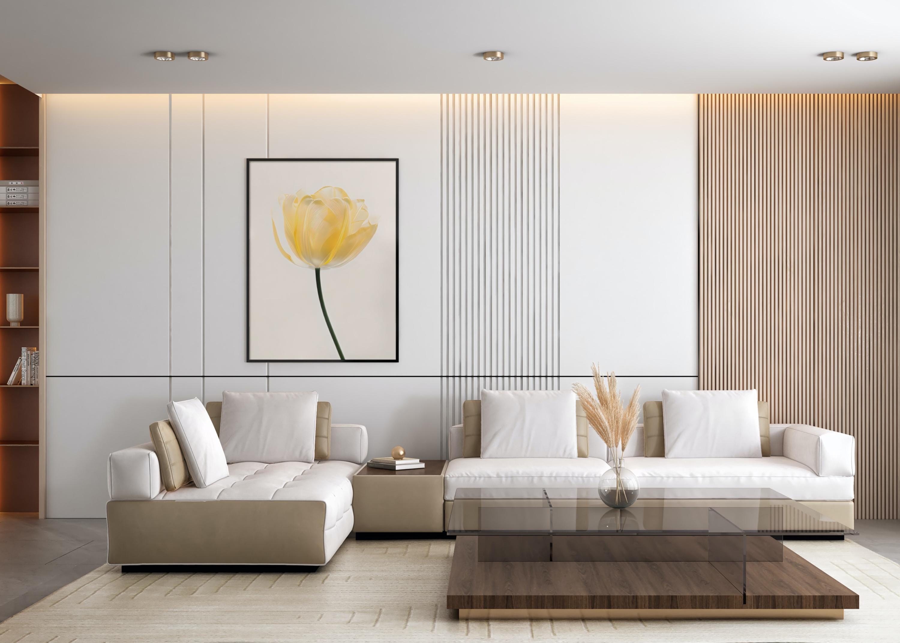 Yellow Tulip Art Print,  Minimalist Digital Flower Poster, Soft Botanical Wall Decor, Modern Floral Wall Art - Thumbnail 6