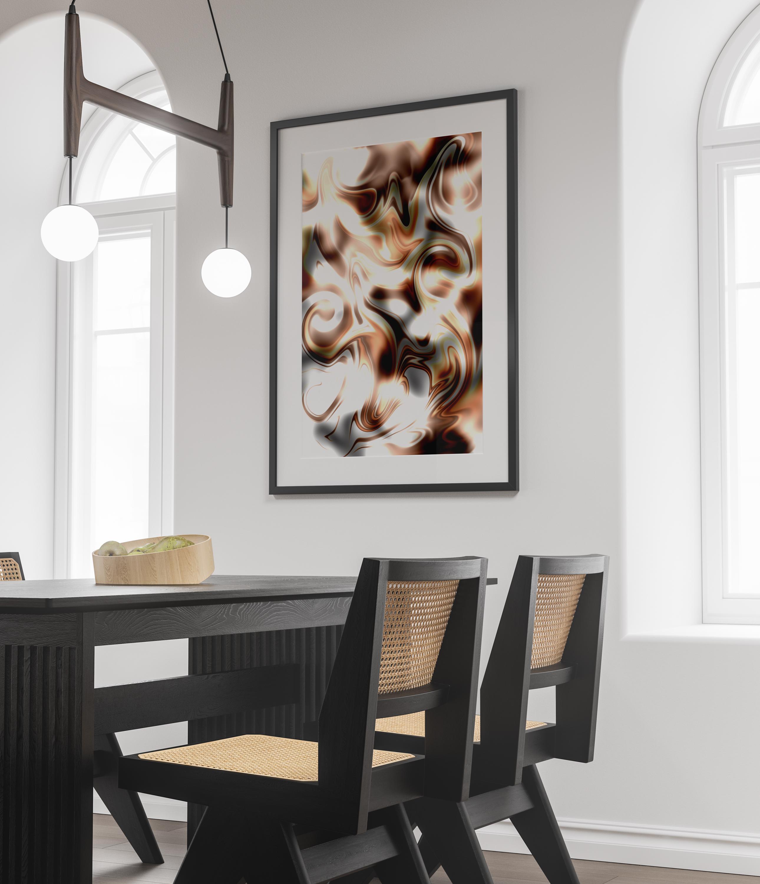 Abstract Cappuccino Art Print, Brown Beige Swirl Digital Poster, Modern Coffee Inspired Wall Decor,  Digital Download - Thumbnail 7