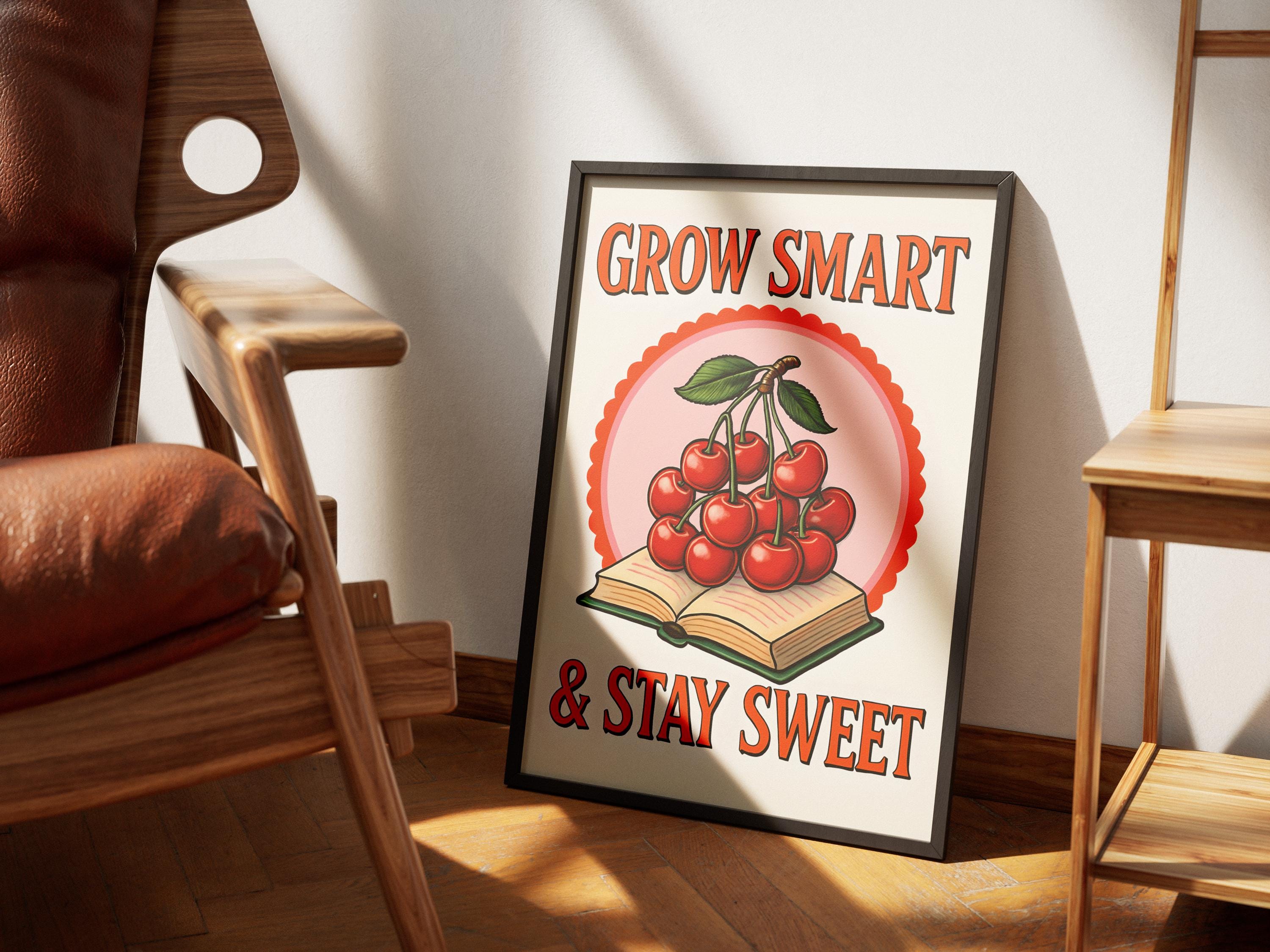 Cherry Aesthetic Art Print, Motivational Feminine Quote, Book Lover Wall Decor, Minimalistic Art, Printable Modern Wall Art, Reading Poster - Thumbnail 4