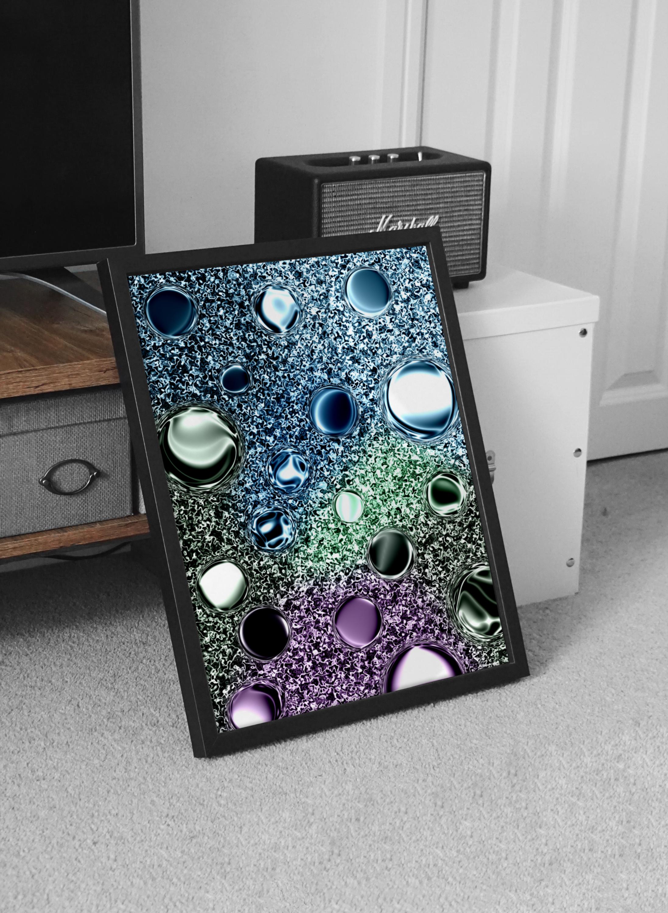 Abstract Liquid Glass Bubbles, Modern Digital Wall Art Print, Printable Abstract Art, Digital Download - Thumbnail 3