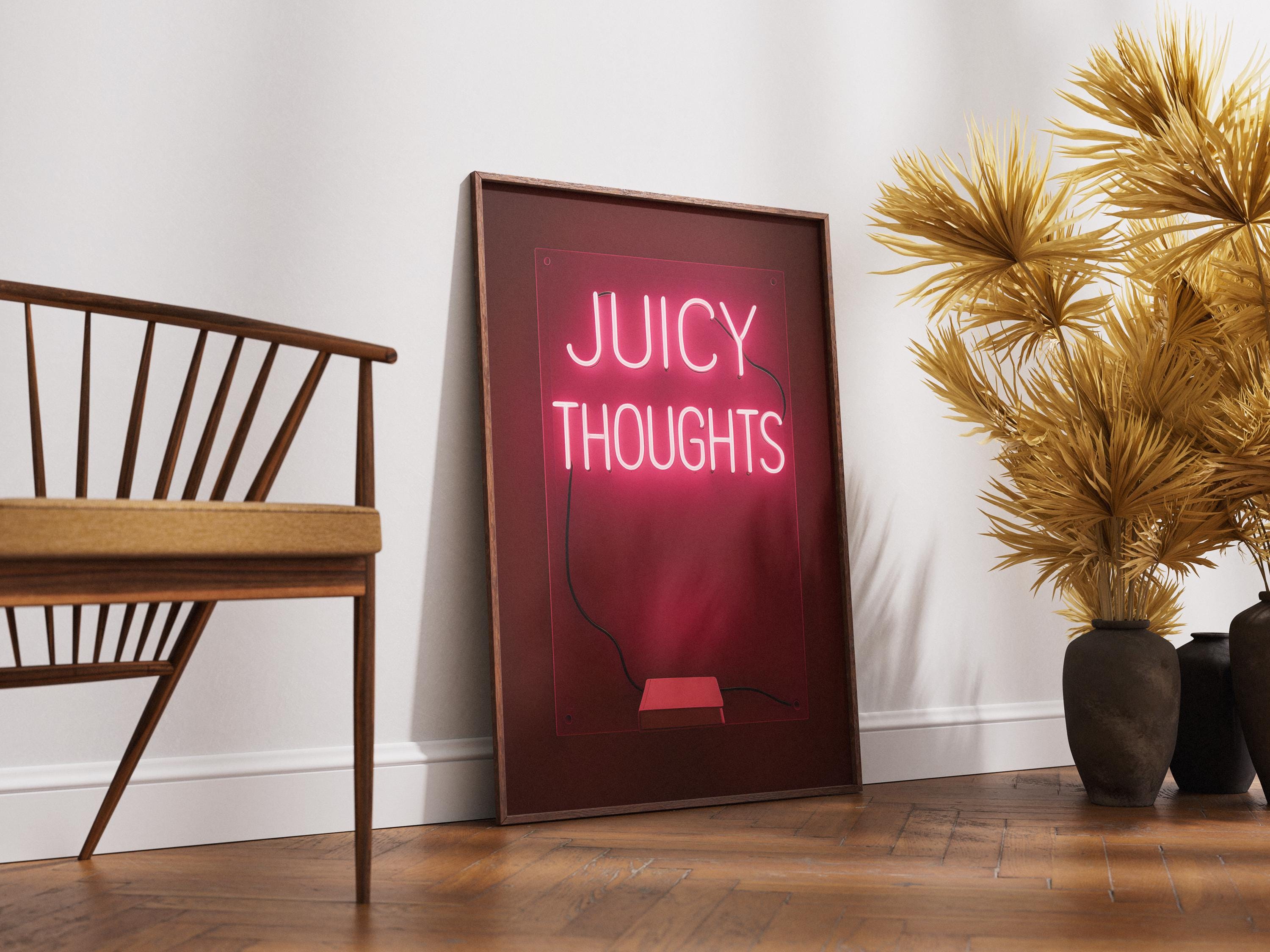 Juicy Thoughts, Minimalist Typography Poster, Motivational Wall Art, Modern Book Lover Digital Print, Instant Download - Thumbnail 5